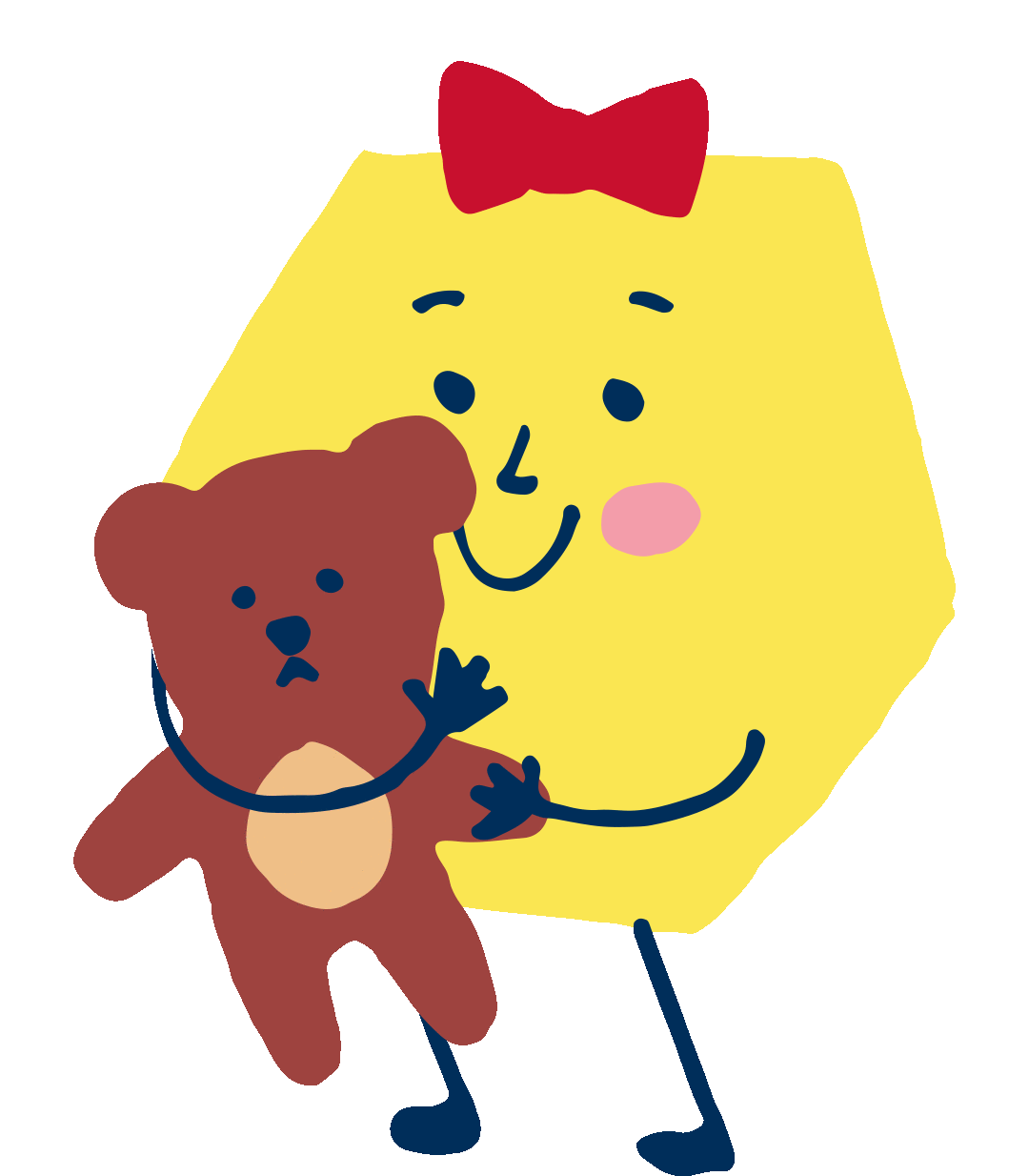 hexagal hugging teddy