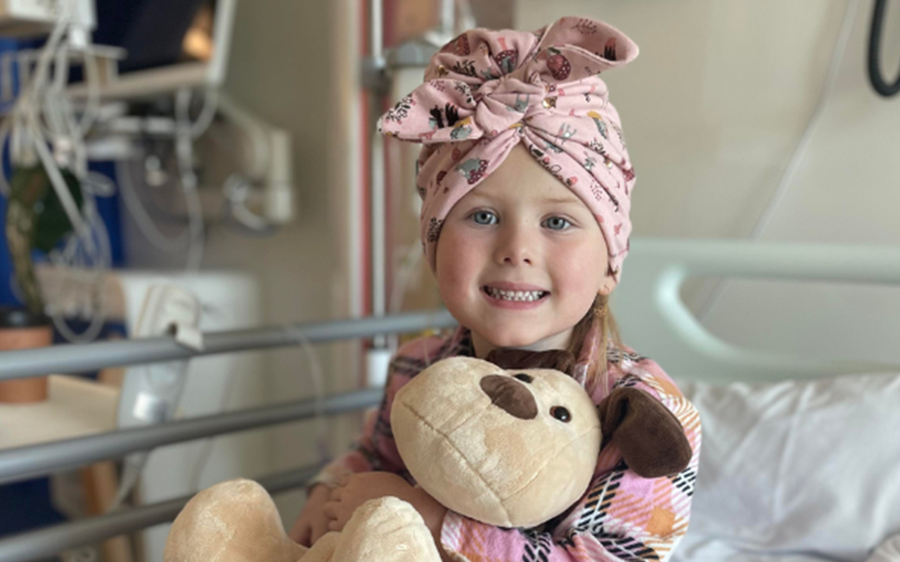 Milan and her special doggy bear