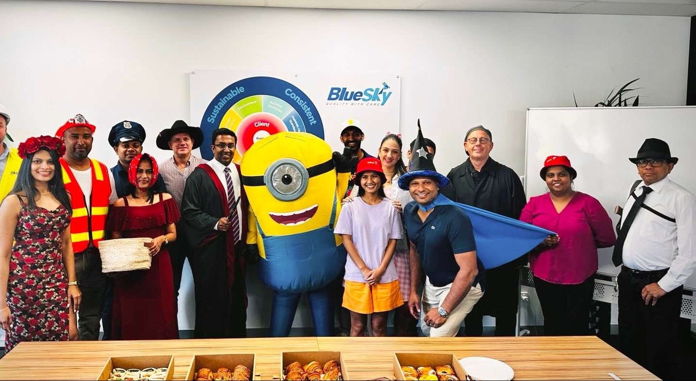 Blue Sky Services CEO channelling the inner wizard with a touch of mischief! Harry Potter meets Minions for spellbinding day at the office. Blue Sky Services CEO channelling the inner wizard with a touch of mischief! Harry Potter meets Minions for spellbinding day at the office.